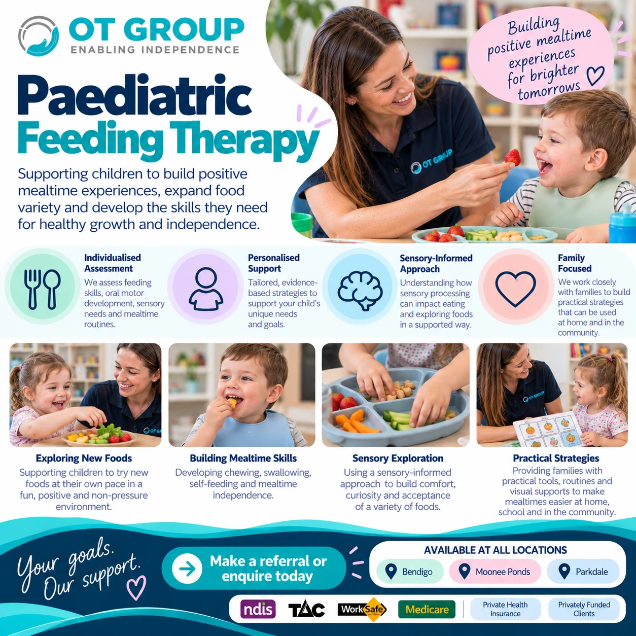 Make a referral for Paediatric Feeding — OT Group service graphic.